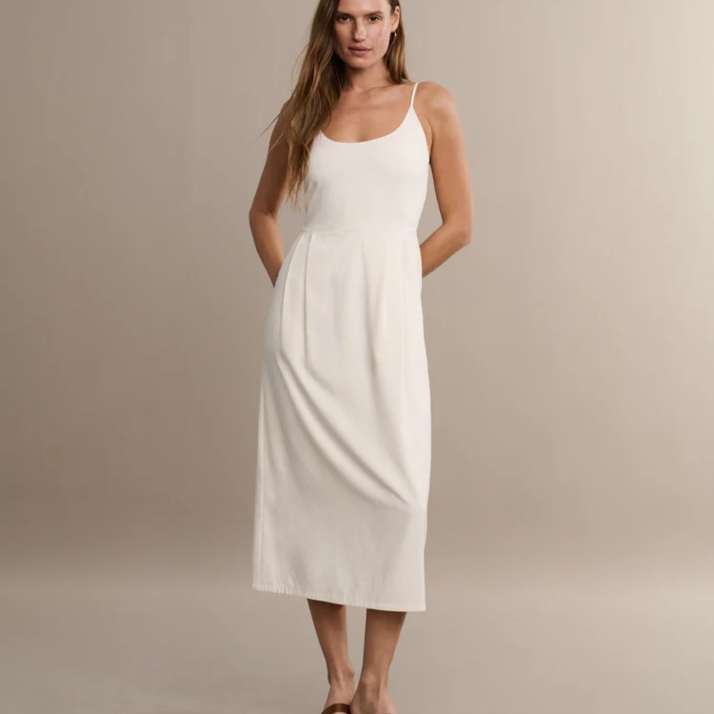 Jenni Kayne Cream Scoop Neck Midi Slip Dress